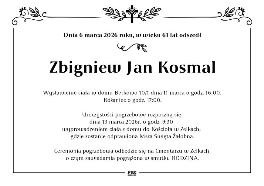 Zbigniew Jan Kosmal - nekrolog